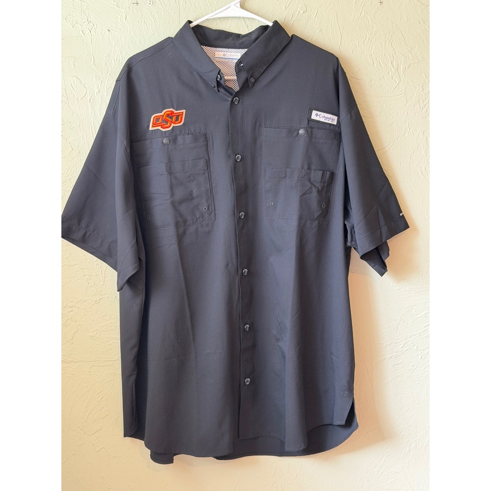 Oklahoma State Columbia PFG Black Short Sleeve Shirt